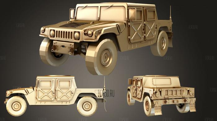 Humvee Pickup stl model for CNC
